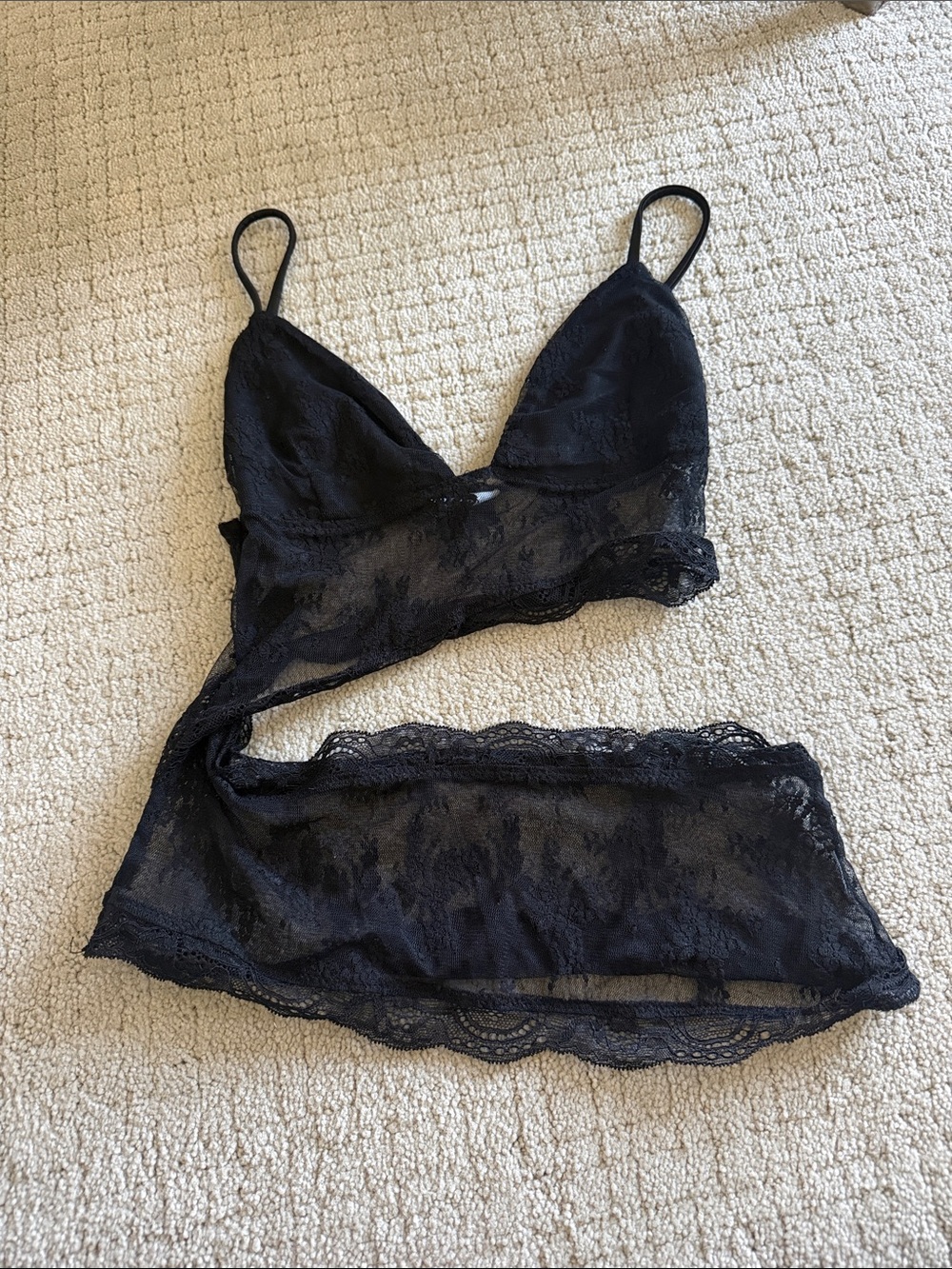 White Fox Boutique Black Lace Bralette Tank